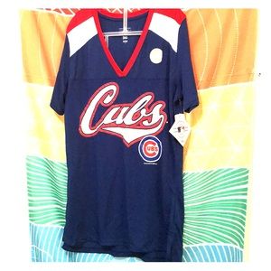 Cubs jersey material short sleeve shirt